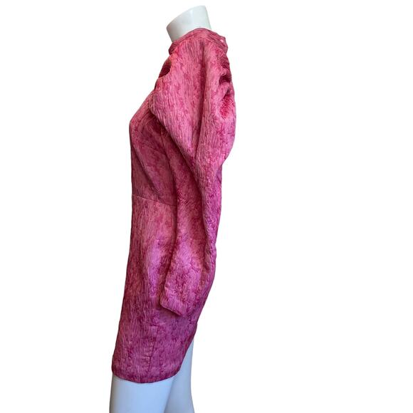 Rotate by Birger Christensen Style 1 Pink Carnation Puff Sleeve Mini Dress 36=4 - Picture 9 of 13